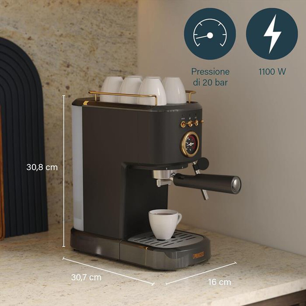 Immagine del prodotto PRINCESS - MACCHINA CAFFE' ESPRESSO 3 IN 1-Nero / Acciaio-Plastica