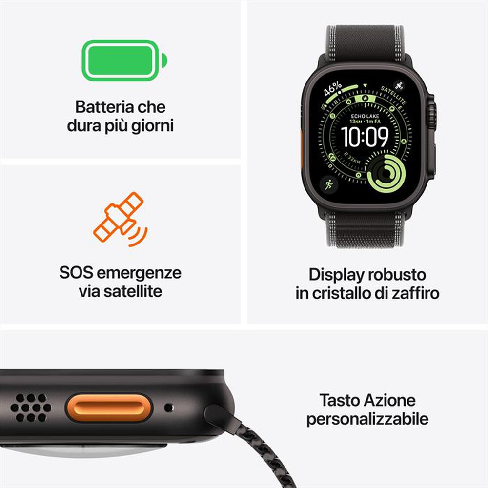 Immagine del prodotto APPLE - Watch Ultra 3 GPS + Cellular 49mm Titanio Naturale-Trail Loop Blu/Blu Acceso S/N