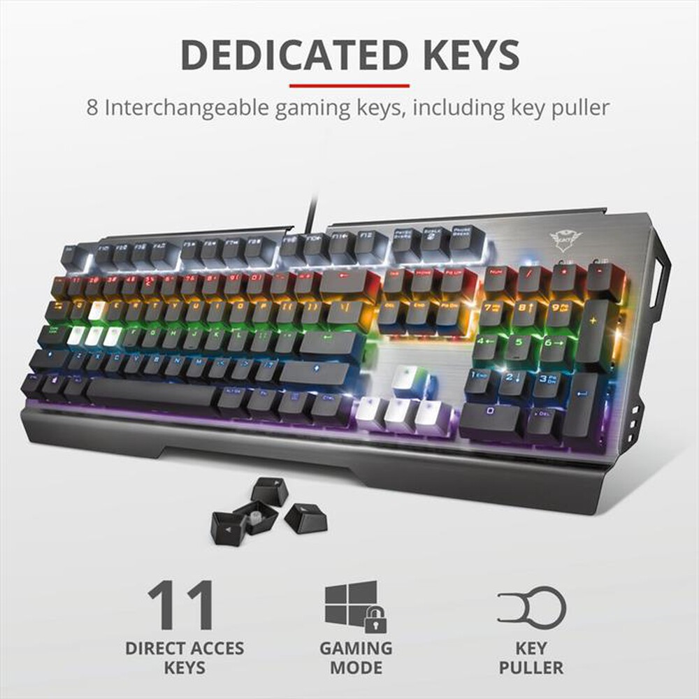 Immagine del prodotto TRUST - GXT877 SCARR MECHANICAL KEYBOARD IT-Black/RGB