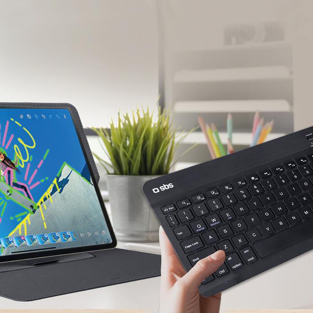 Immagine del prodotto SBS - Universal case + bt Keyboard TABOOKUNIKEYBOARDV-Nero
