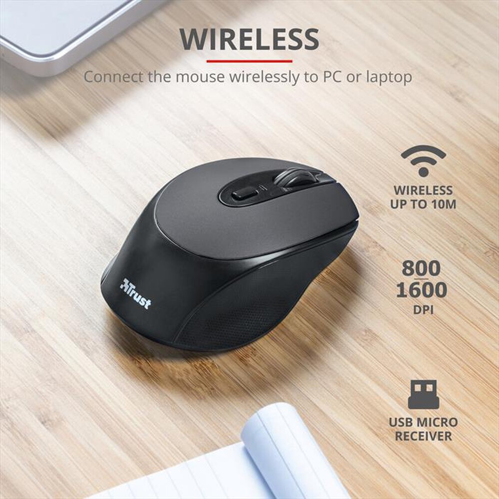Immagine del prodotto TRUST - ZAYA WRL RCHRGABLE MOUSE BLK-Black
