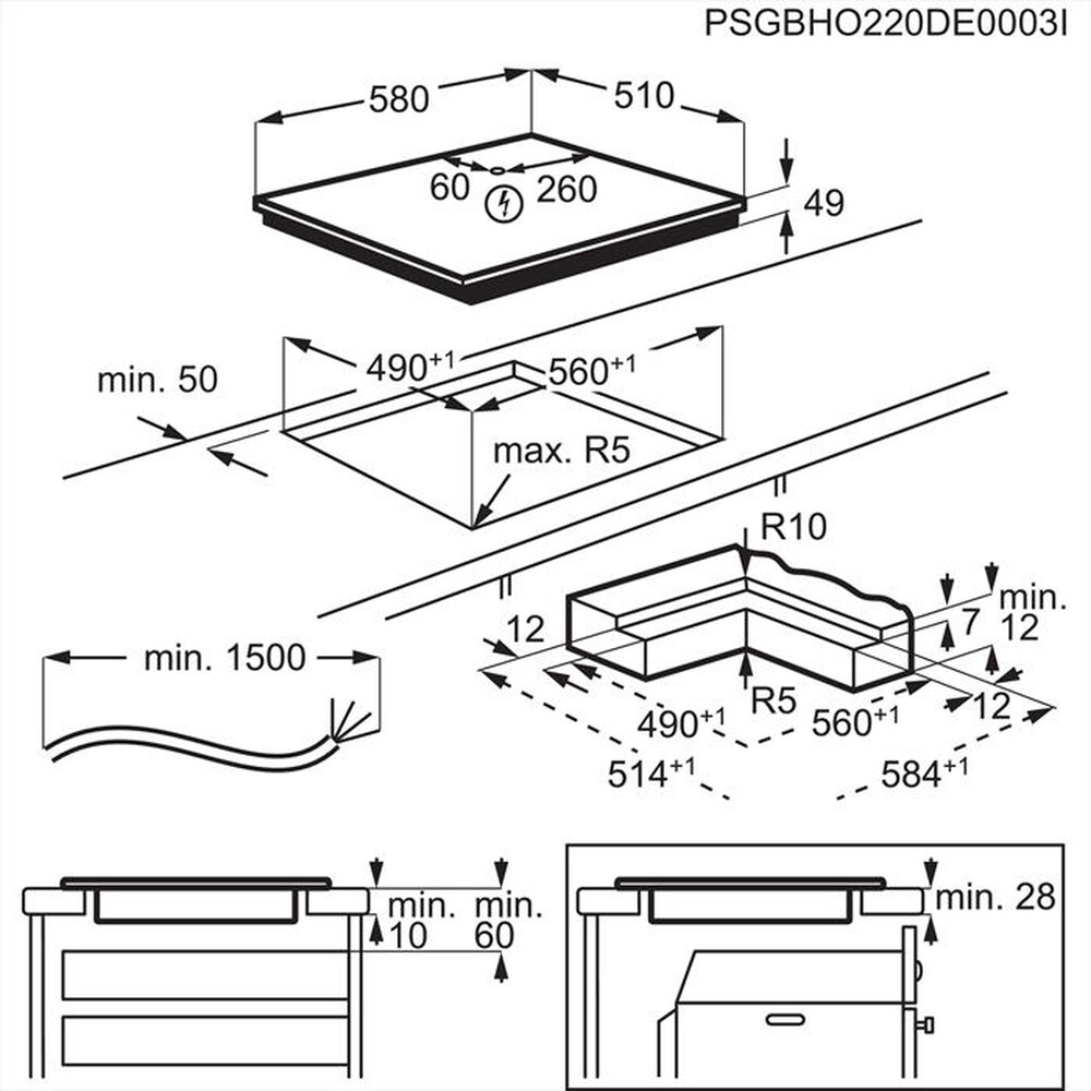 Immagine del prodotto AEG - Piano cottura elettrico TI64IB30IZ 58 cm-Nero