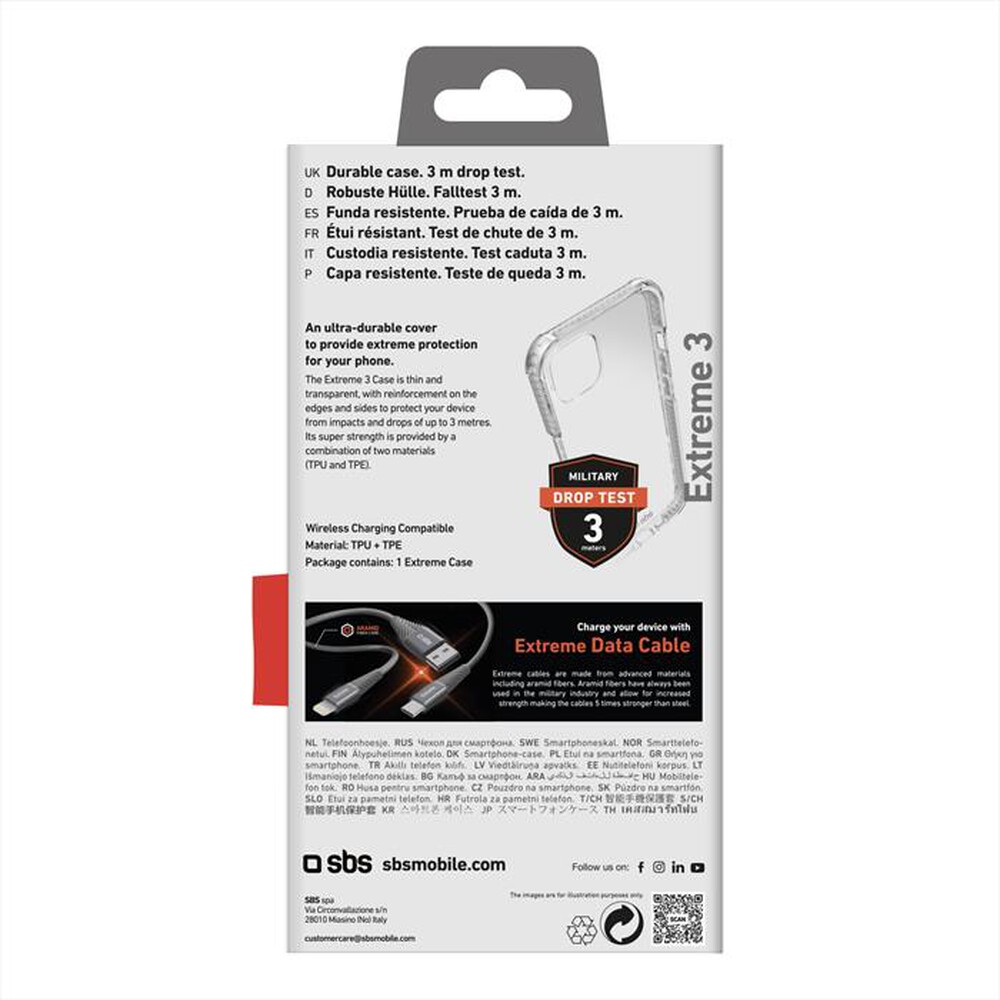 Immagine del prodotto SBS - Cover Extreme 3 TEUNBKEX3IP1567P iPhone 15 Pro Max-Trasparente