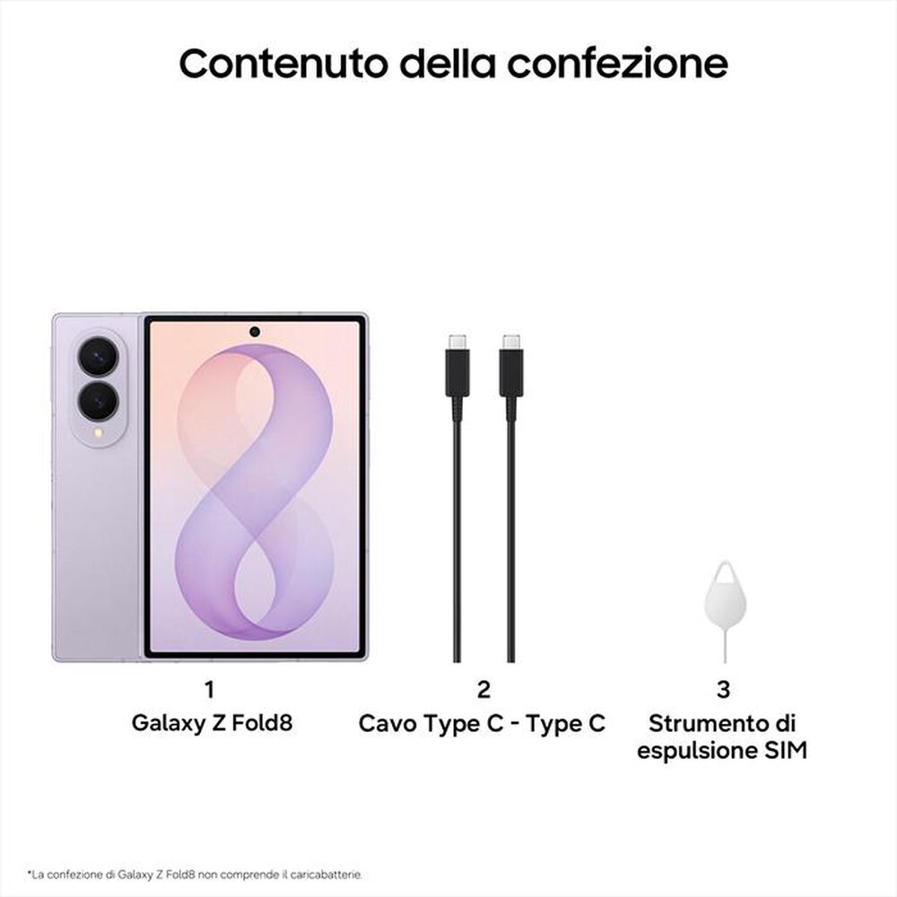 Immagine del prodotto SAMSUNG - Galaxy Z Fold8 12+256GB-Lavender