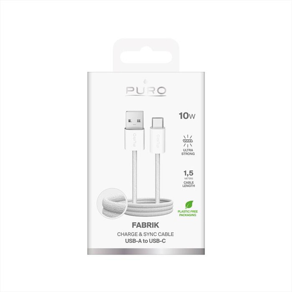 Immagine del prodotto PURO - Cavo in tessuto FABRIK da USB-A a USB-C-Bianco