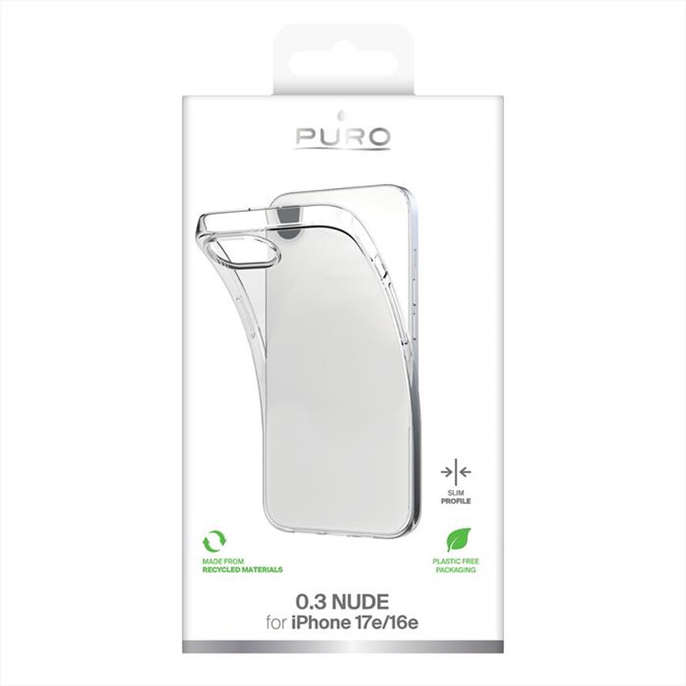 Immagine del prodotto PURO - Custodia TPU Ultra-Slim "0.3 NUDE" per iPhone 16E-Trasparente