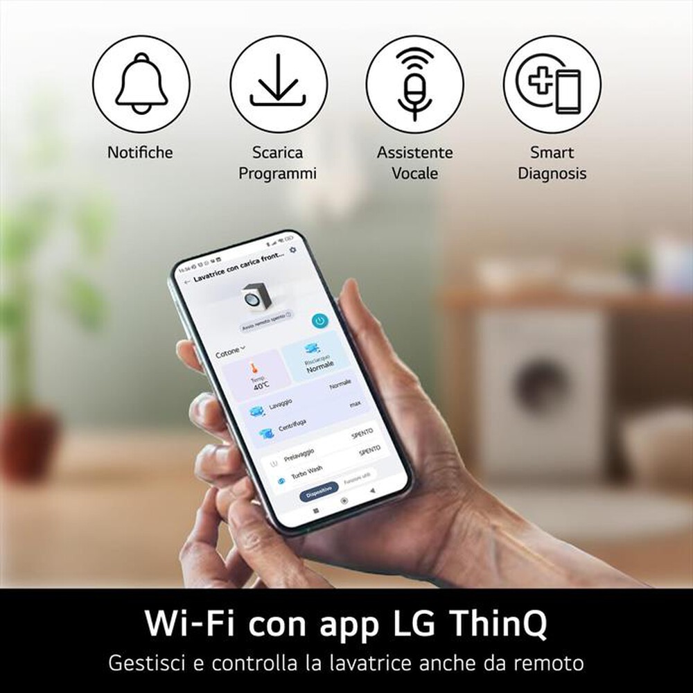 Immagine del prodotto LG - Lavatrice AI DD F4NX1008NWK SERIE X1 8kg Classe A-Ivory White