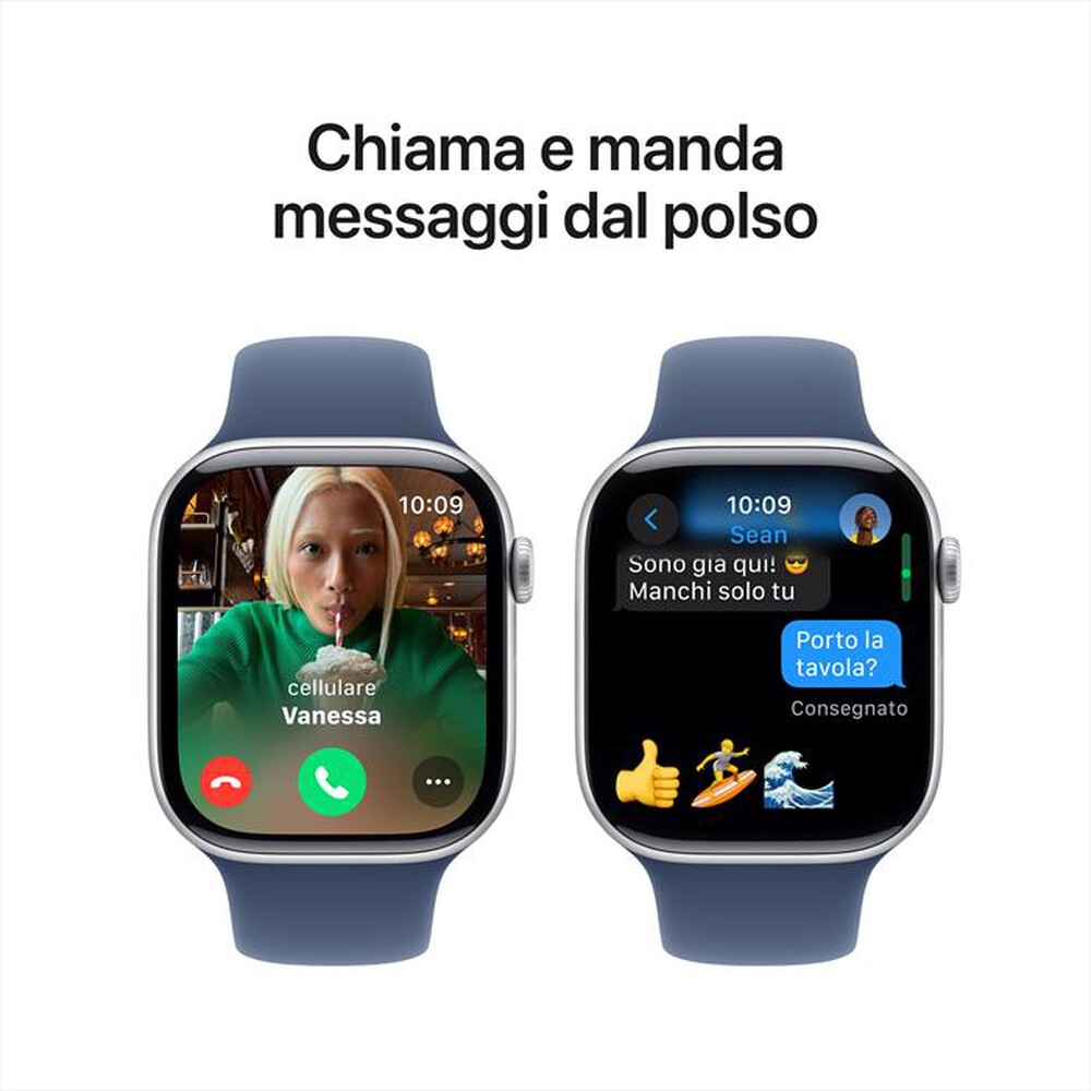 Immagine del prodotto APPLE - Watch Series 10 GPS 46mm Alluminio-Argento - Sport Band Denim S/M