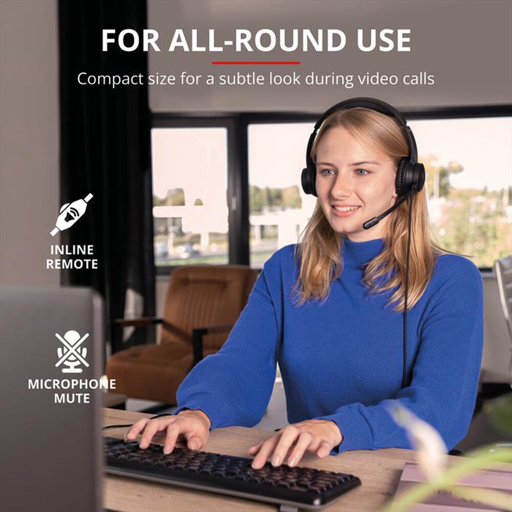Immagine del prodotto TRUST - RYDO USB HEADSET-Black