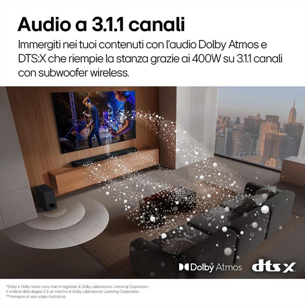 Immagine del prodotto LG - Soundbar + subwoofer S70TY-Nero