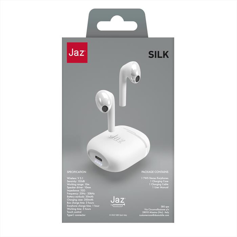 Immagine del prodotto SBS - Auricolare Bluetooth TEJZEARTWSEARBTW-Bianco