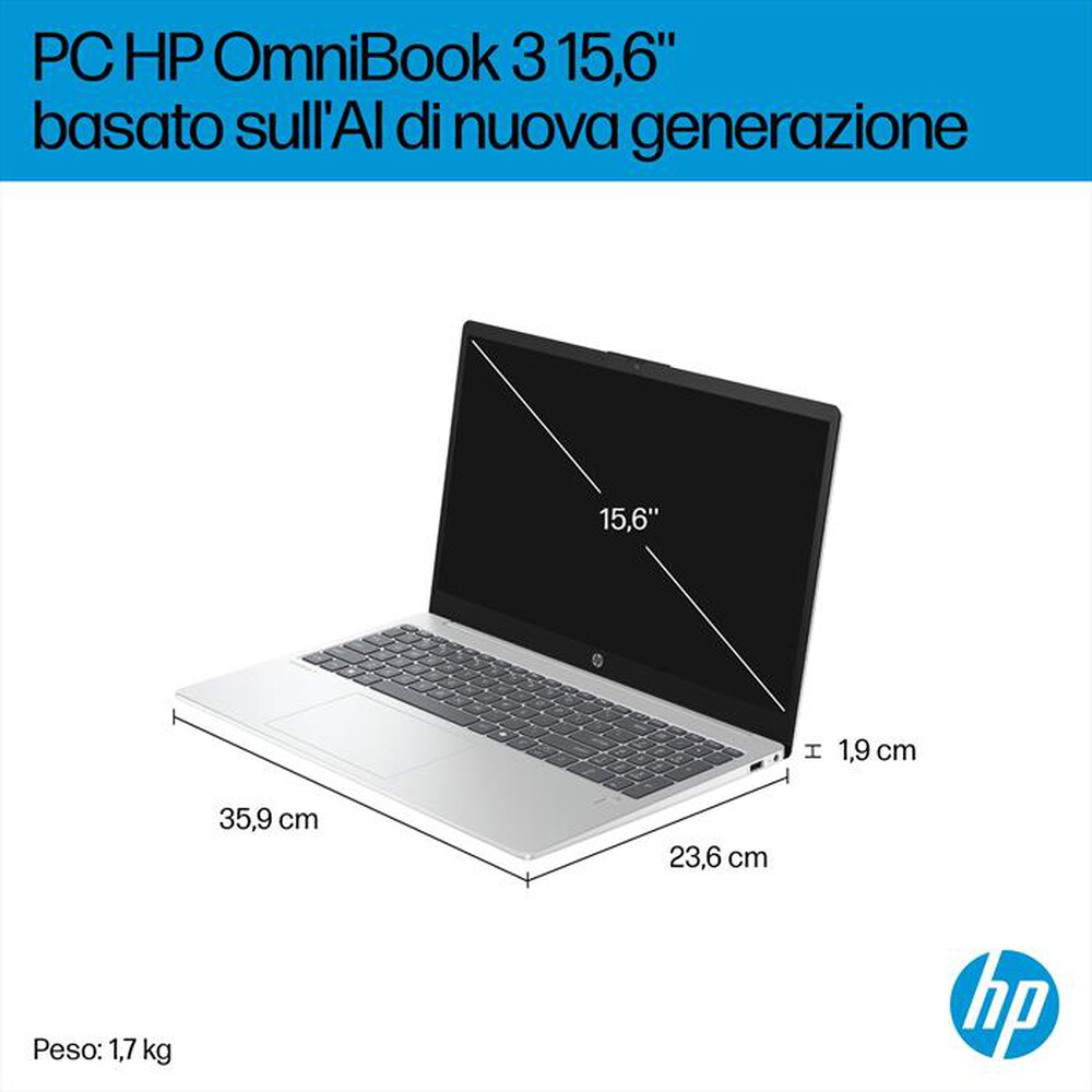 Immagine del prodotto HP - OmniBook 3 15-FN0006NL Windows 11 Home 16"-Glacier Silver