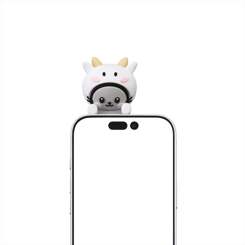 Immagine del prodotto CELLULARLINE - Mini figura adesiva in PVC a forma di mucca-Grigio, Bianco
