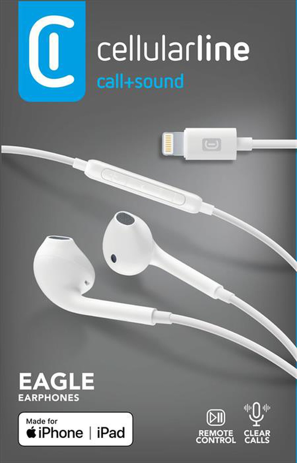 Immagine del prodotto CELLULARLINE - Auricolare con filo AUEAGLEMFIIPHW-Bianco