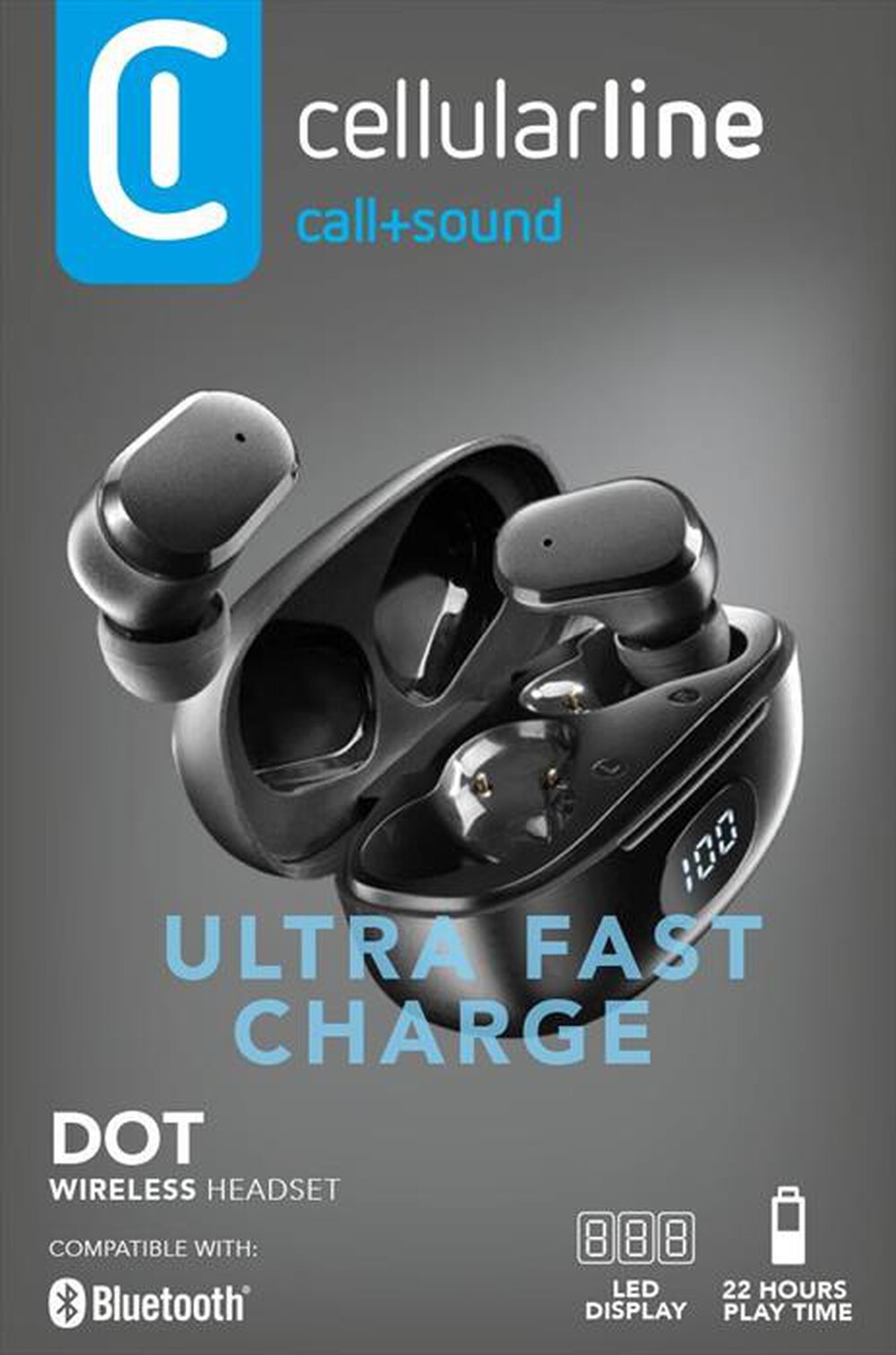 Immagine del prodotto CELLULARLINE - Auricolare bluetooth BTDOTTWSK-Nero