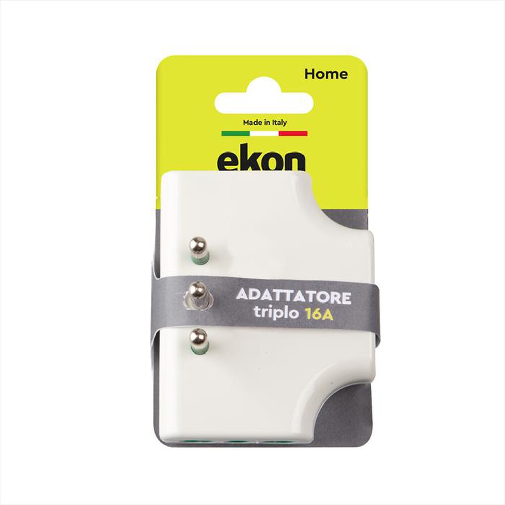 Immagine del prodotto EKON - Adattatore triplo piatto con 3 prese bipasso ita-Bianco