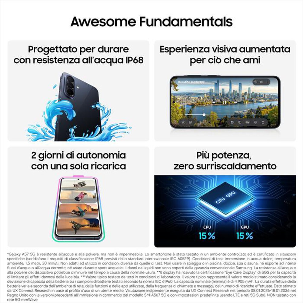 Immagine del prodotto SAMSUNG - Smartphone Galaxy A57 5G 256GB-Awesome Icyblue