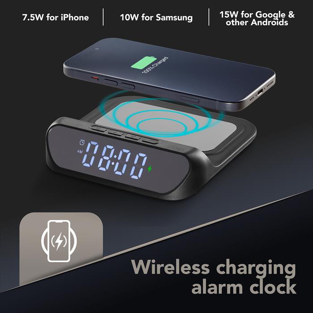 Immagine del prodotto CELLULARLINE - Sveglia da comodino WIRELESSCLOCK2K