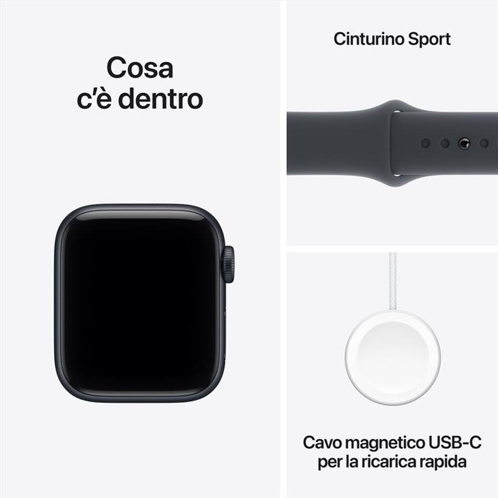 Immagine del prodotto APPLE - Watch SE 3 GPS + Cellular 40mm Alluminio-Sport Band Mezzanotte - S/M