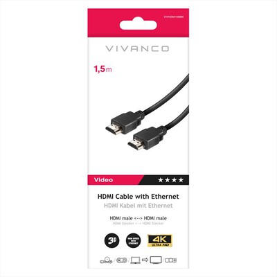 SBS - Cavo HDMI ad alta velocit&agrave; con Ethernet 1,5 m-Nero