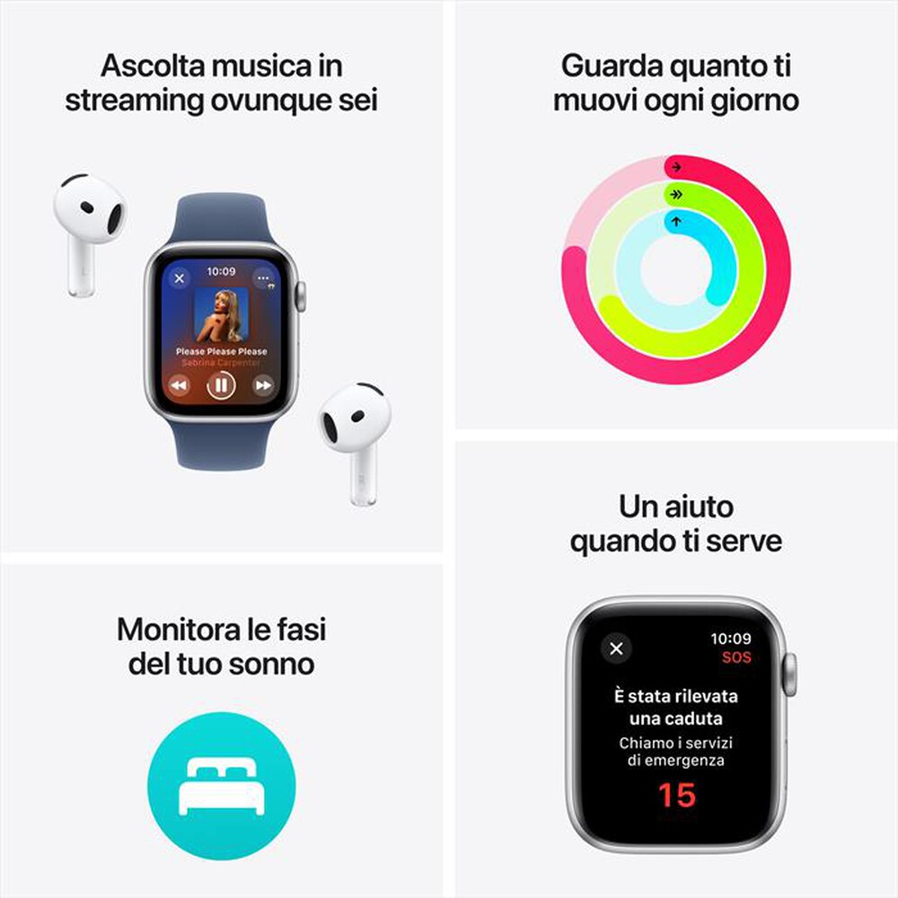 Immagine del prodotto APPLE - Watch SE GPS + Cellular 40mm Cassa Alluminio-Argento Sport Band Denim - S/M