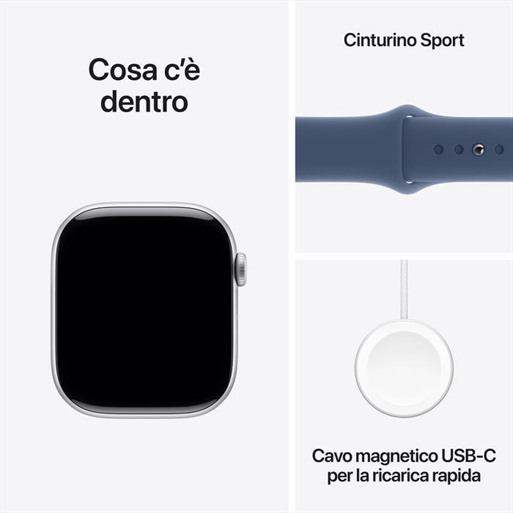 Immagine del prodotto APPLE - Watch Series 10 GPS 46mm Alluminio-Argento - Sport Band Denim M/L