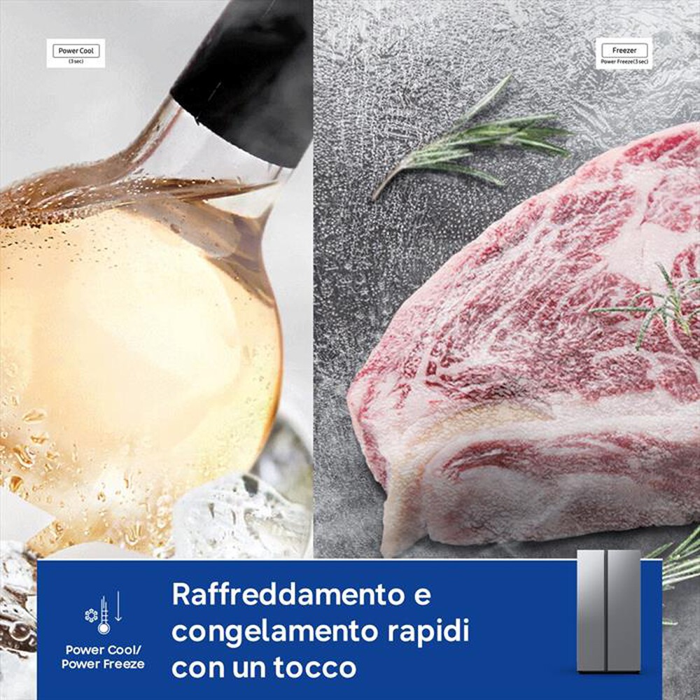 Immagine del prodotto SAMSUNG - Frigorifero side by side RS57DG400EM9EF Classe E-Metal Inox