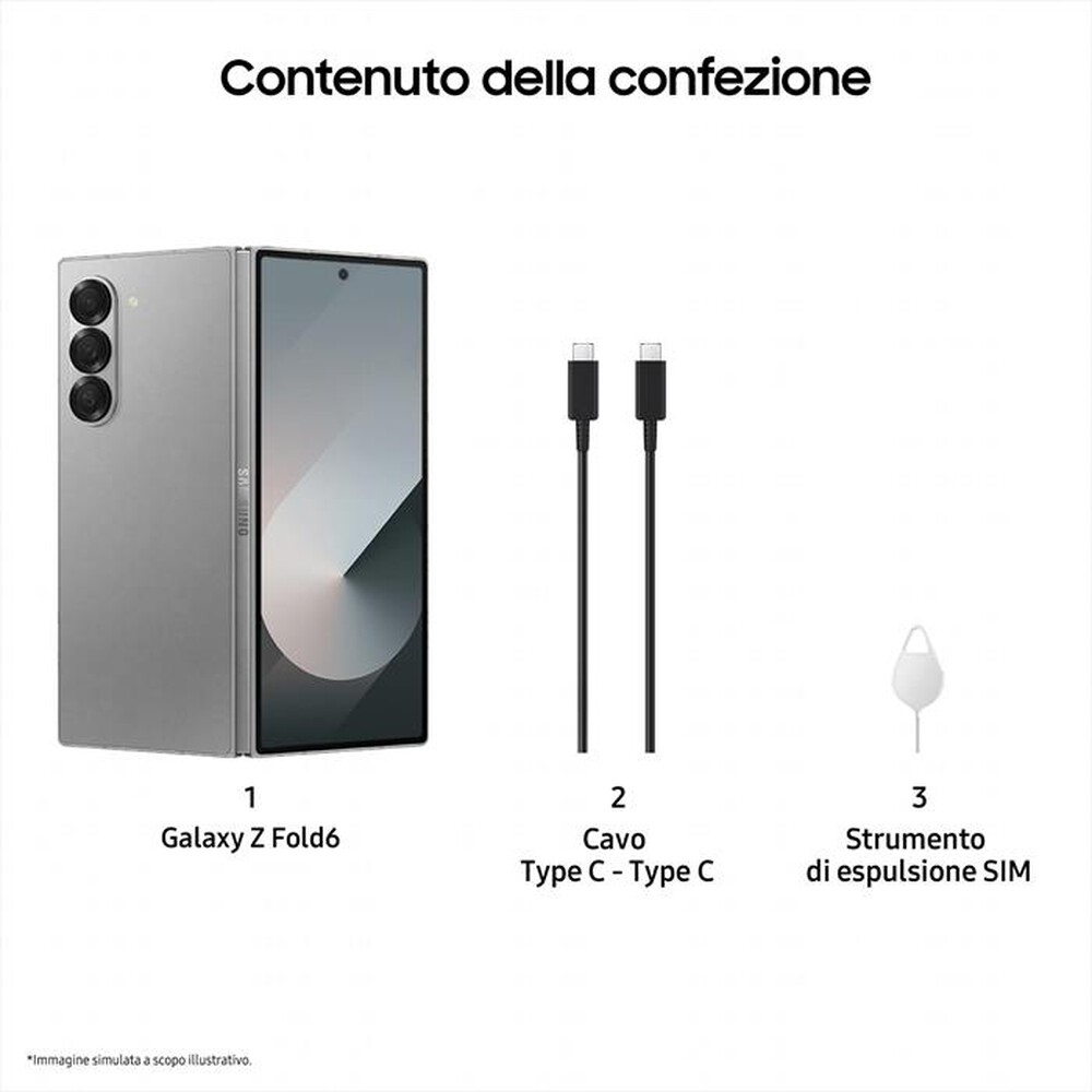 Immagine del prodotto SAMSUNG - Galaxy Z Fold6 12GB + 1TB-Silver Shadow