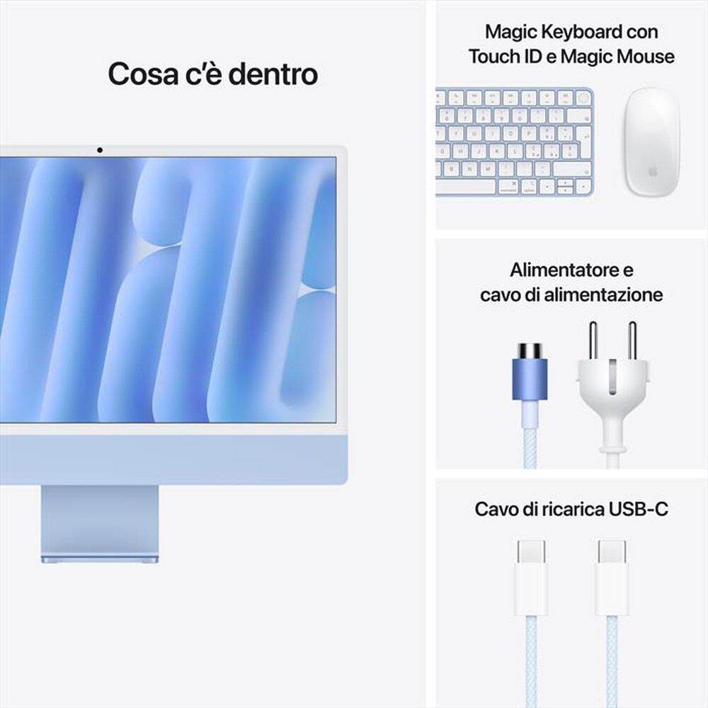 Immagine del prodotto APPLE - iMac Retina 24" 4.5K M4 Core 10 CPU 10 GPU 512GB-Blu