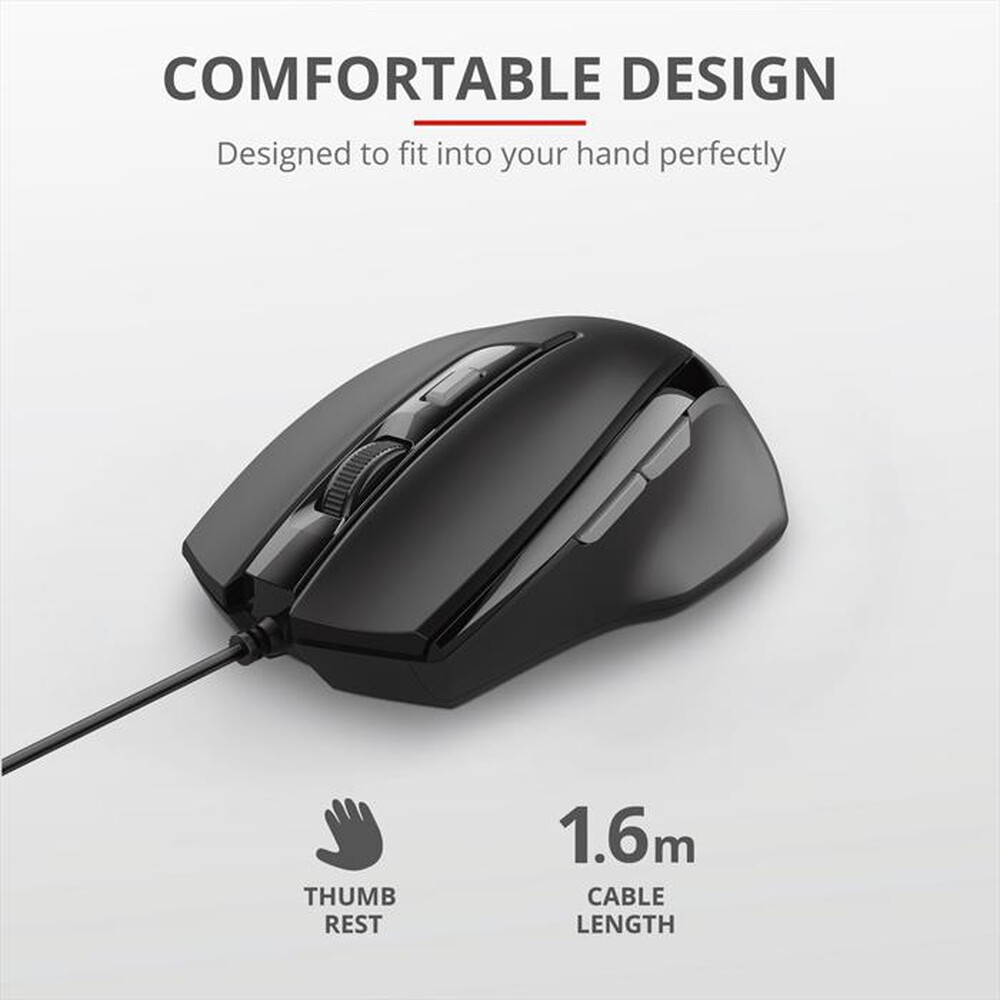 Immagine del prodotto TRUST - VOCA COMFORTABLE MOUSE-Black