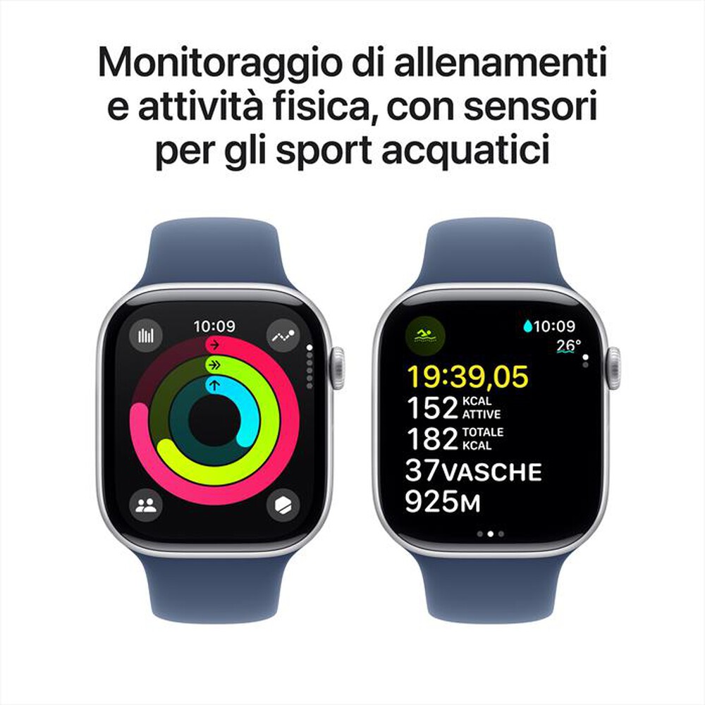 Immagine del prodotto APPLE - Watch Series 10 GPS 46mm Alluminio-Argento - Sport Band Denim S/M