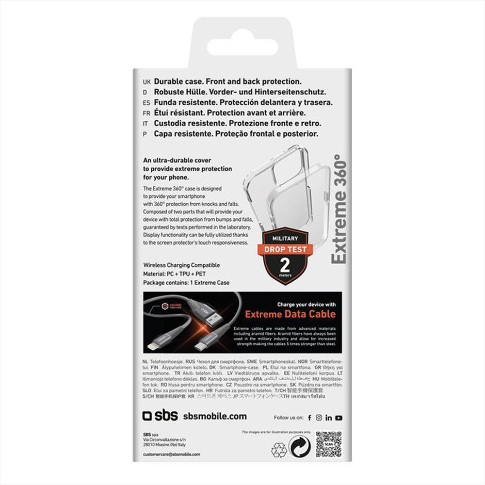 Immagine del prodotto SBS - Cover 360 TECOV360IP1561P per iPhone 15 Pro-Trasparente