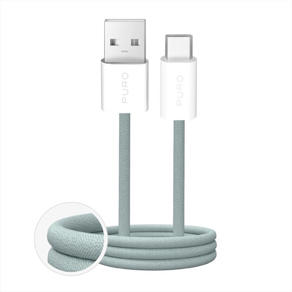 Immagine del prodotto PURO - Cavo in tessuto FABRIK da USB-A a USB-C-Island Mist