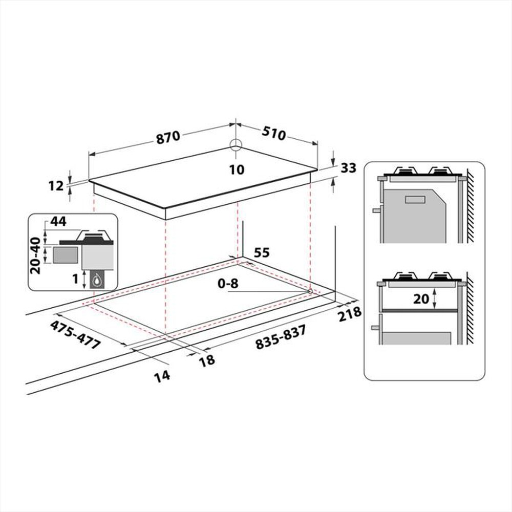 Immagine del prodotto HOTPOINT ARISTON - Piano cottura a gas PHN 962 TS/IX/HA 87cm-Inox