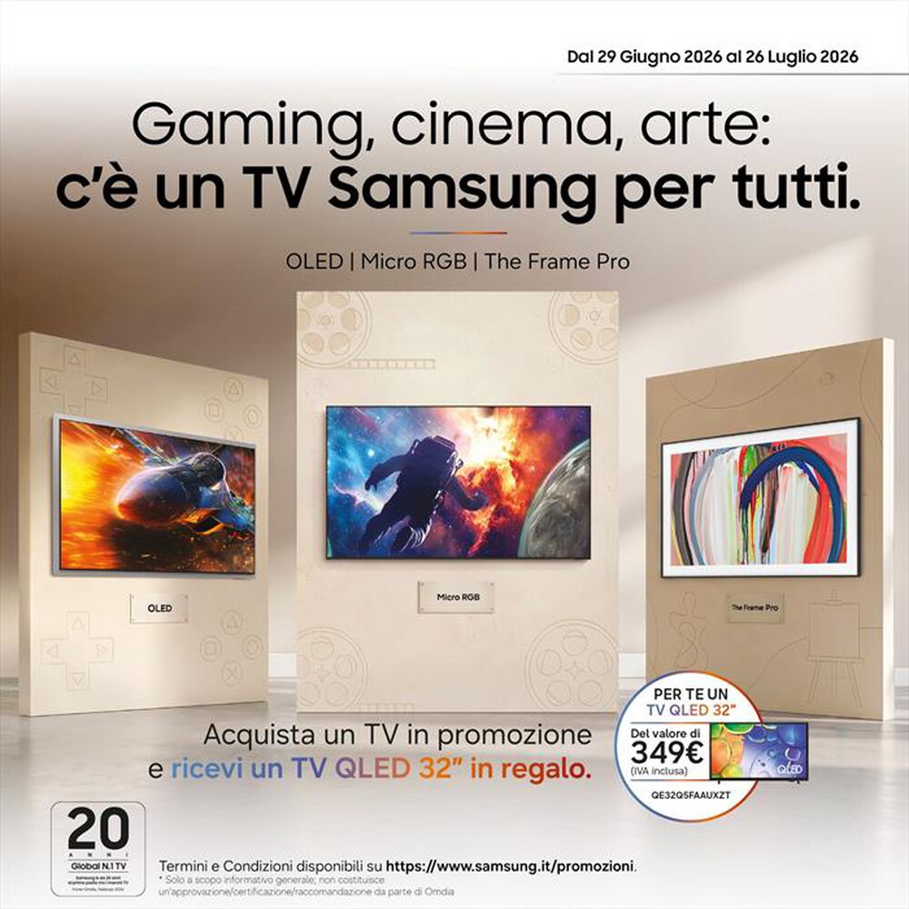 Immagine del prodotto SAMSUNG - Smart TV OLED 4K AI 65" QE65S95HFTXZT-Graphite Black
