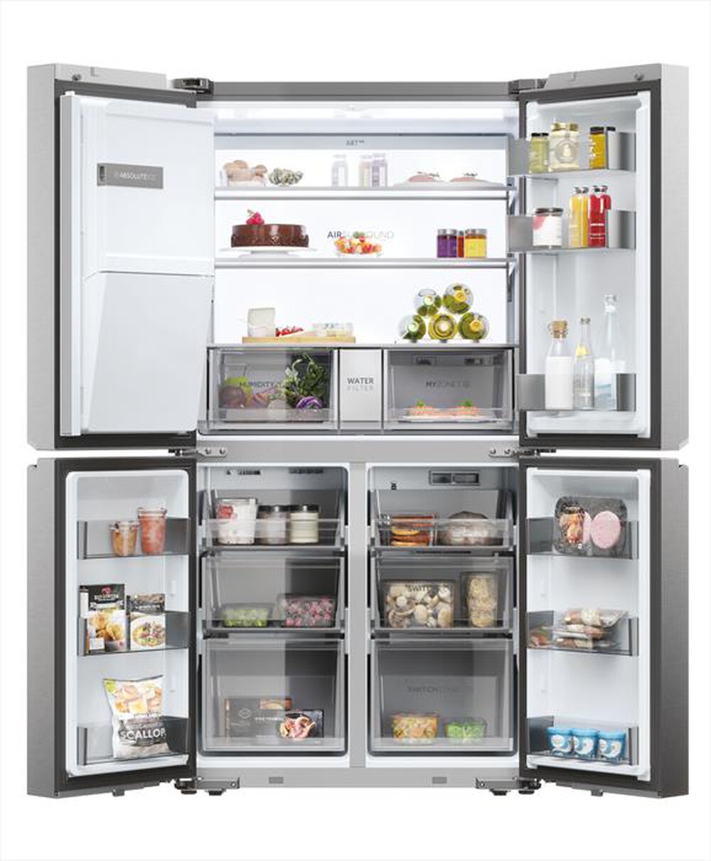 Immagine del prodotto HAIER - Frigorifero side by side HCR7918EIMP ClasseE 601lt-Platino, Acciaio inossidabile