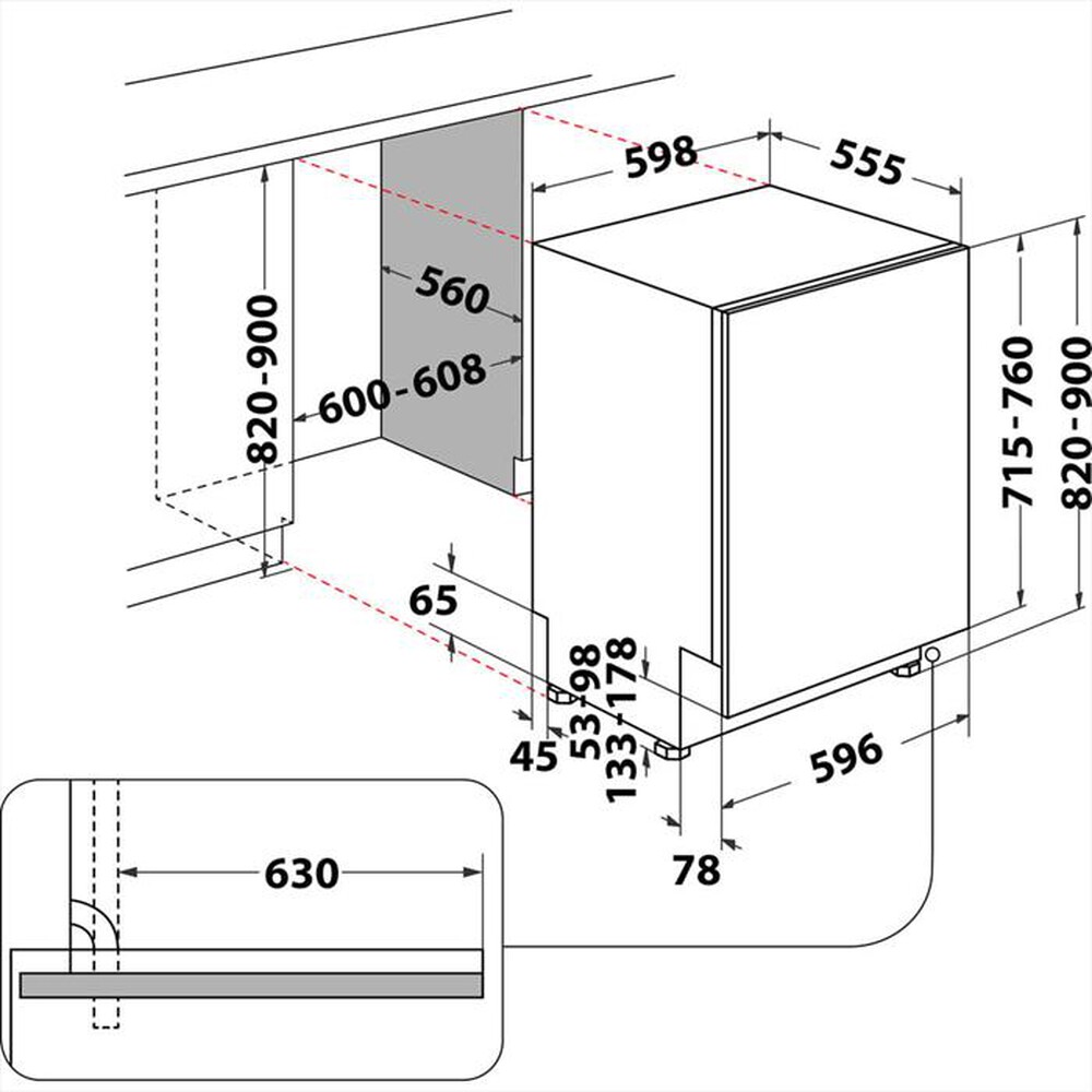 Immagine del prodotto HOTPOINT ARISTON - Lavastoviglie MAXISPACE H7I HT59 L Classe B