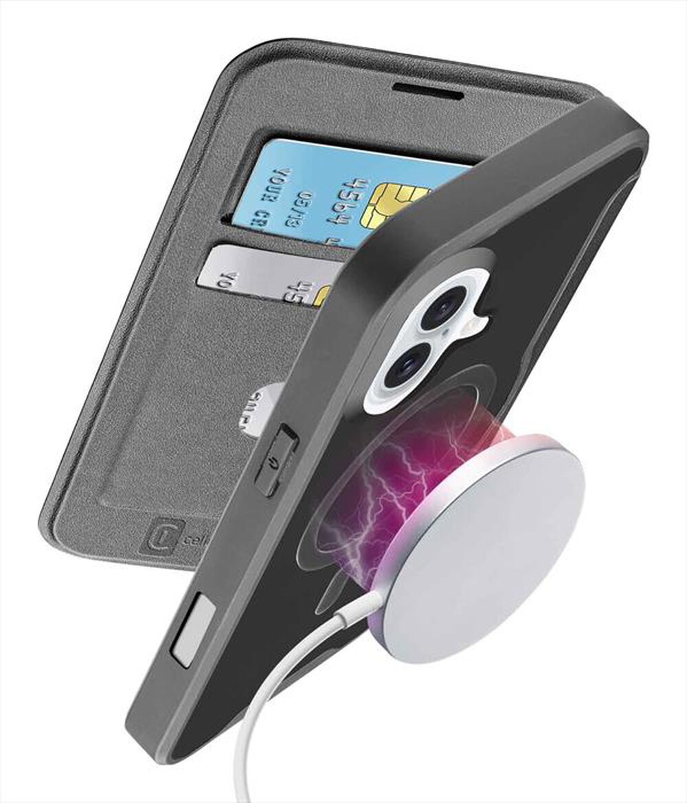Immagine del prodotto CELLULARLINE - Custodia a libro DAILY MAG per IPHONE 16-Nero