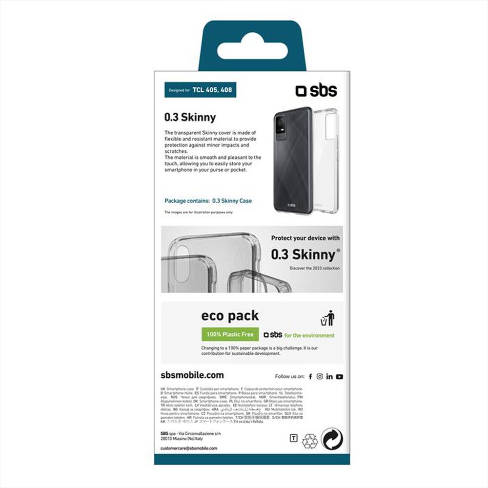 Immagine del prodotto SBS - Cover Skinny TESKINTCL405T per TCL 405-Trasparente