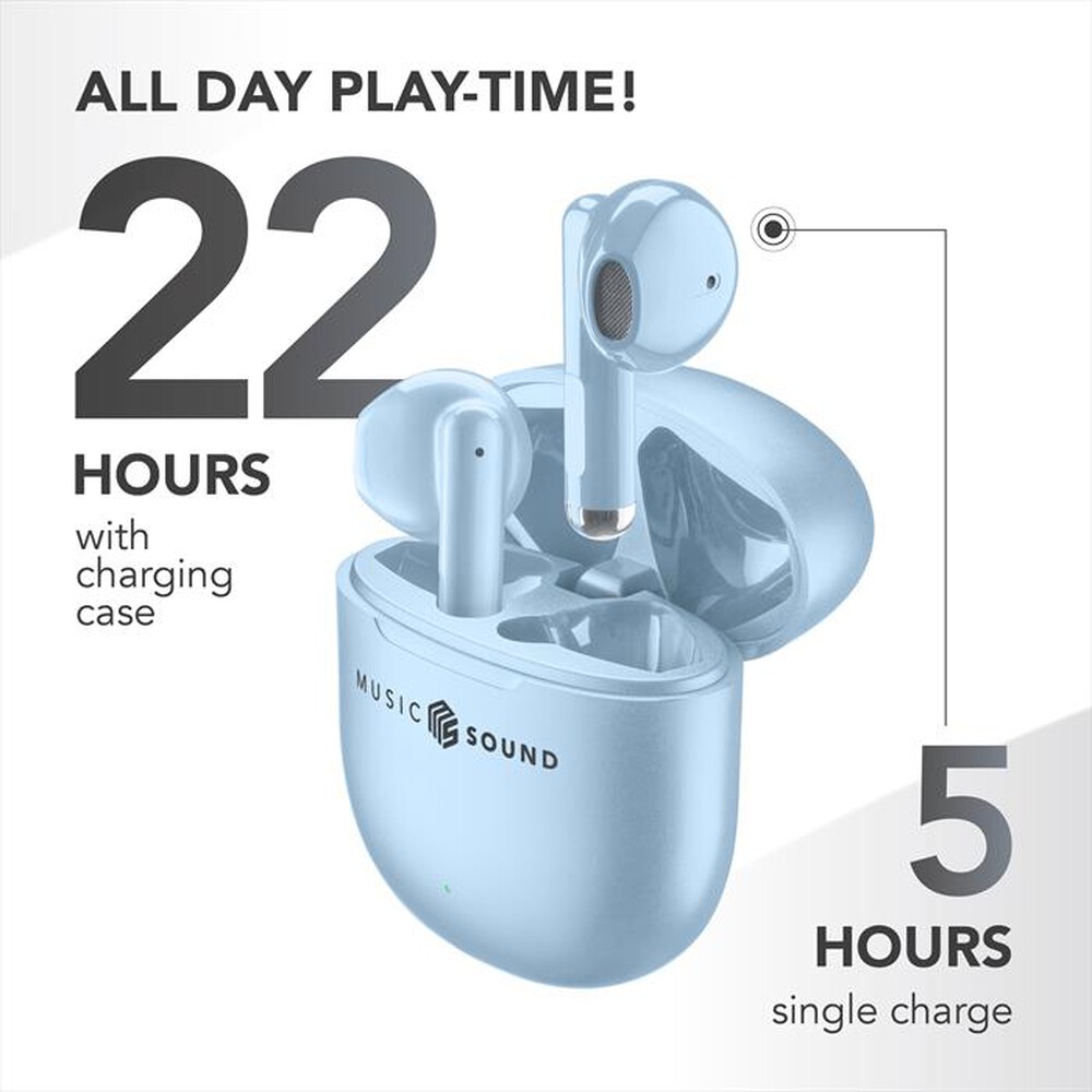 Immagine del prodotto MUSIC SOUND - Auricolare Bluetooth a capsula BREEZE-Azzurro