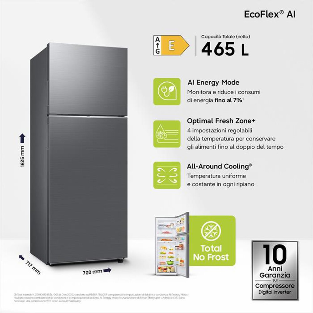 Immagine del prodotto SAMSUNG - Frigorifero 2 porte RT47CG6626S9ES Classe E 465 lt-METAL INOX