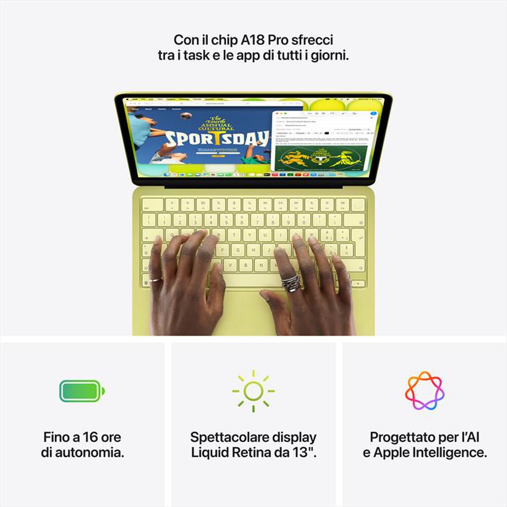 Immagine del prodotto APPLE - MacBook Neo 13" A18 Pro Core 6 CPU 5 GPU 8GB 512GB-Argento