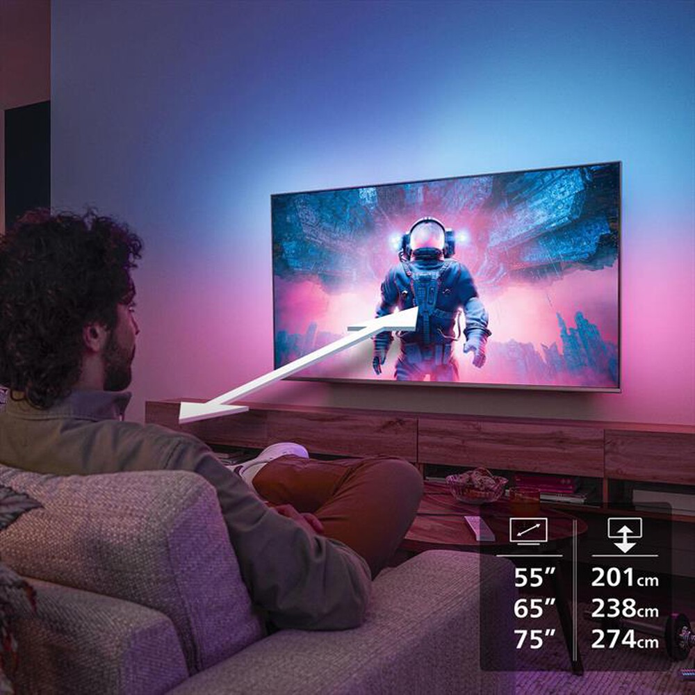 Immagine del prodotto PHILIPS - Smart TV Ambilight Mini LED 4K 55" 55MLED920-Black