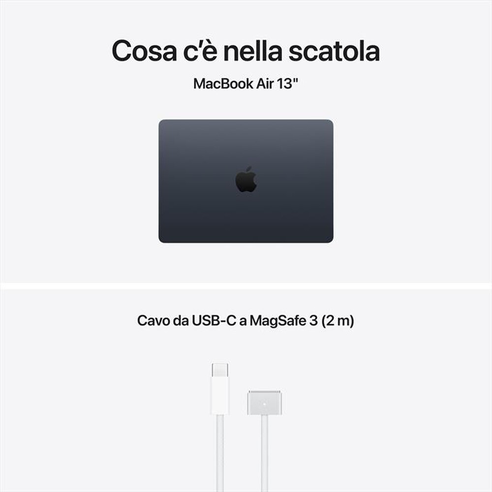 Immagine del prodotto APPLE - MacBook Air 13" M5 Core 10 CPU 8 GPU 16GB 512GB-Mezzanotte