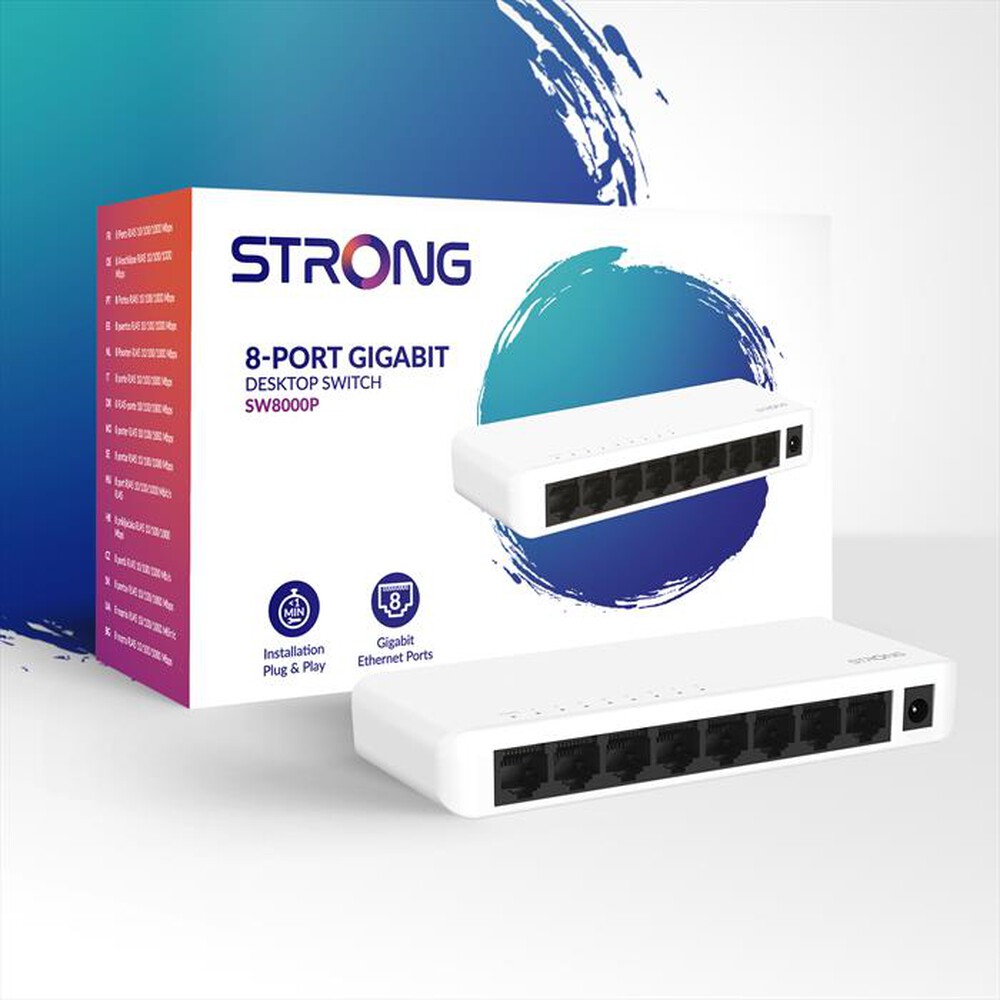 Immagine del prodotto STRONG - Switch Gigabit a 8 porte SW8000P-bianco