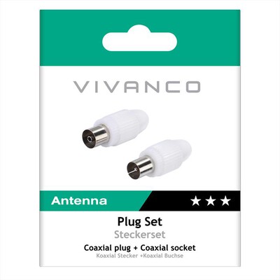 SBS - Plug Set Coax plug a. Coax socket-Bianco