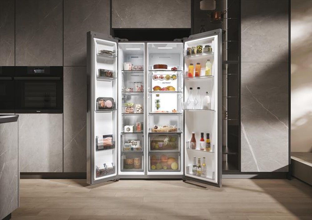Immagine del prodotto HAIER - Frigorifero side by side HSW79F18ANMM Classe A-Platino, Acciaio inox