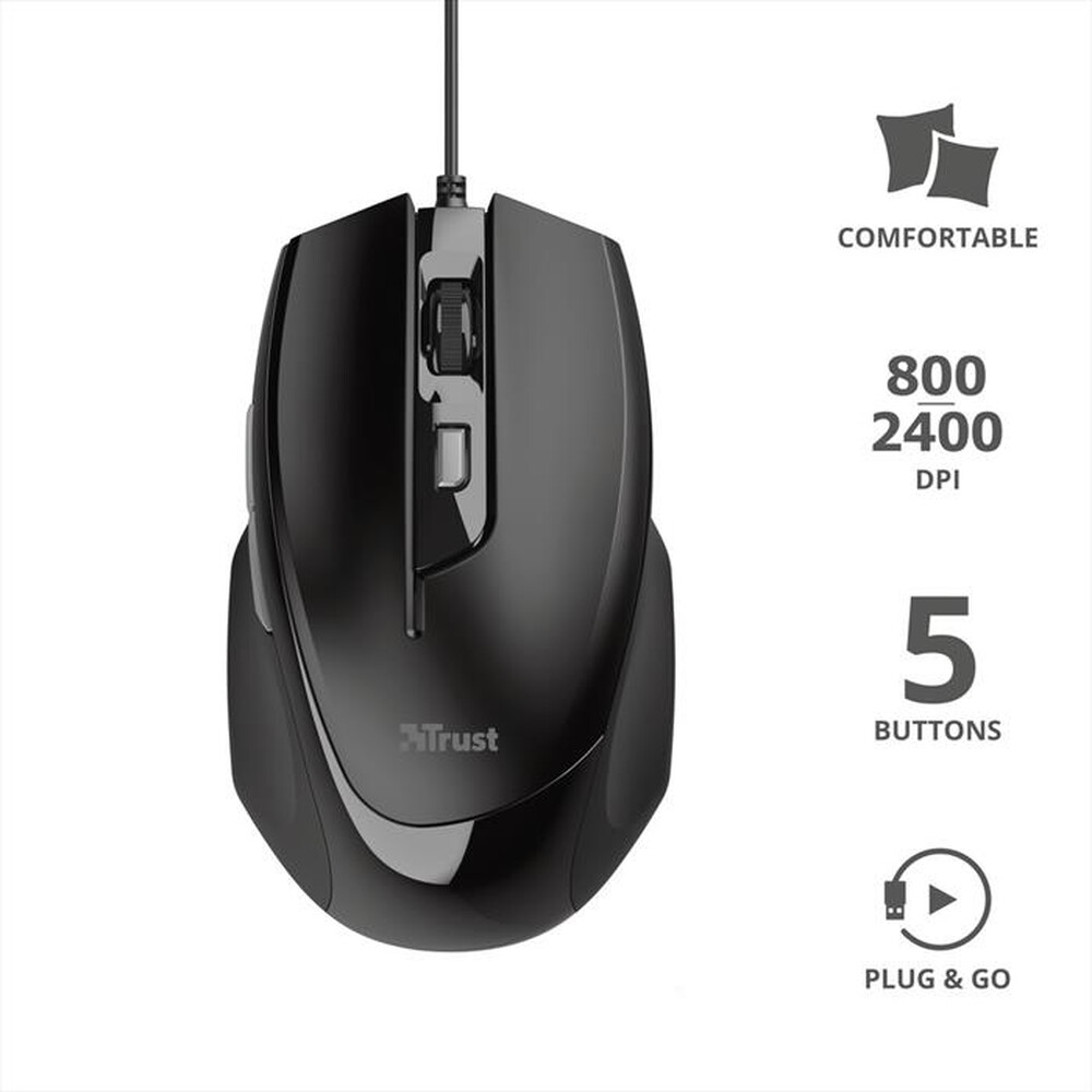 Immagine del prodotto TRUST - VOCA COMFORTABLE MOUSE-Black