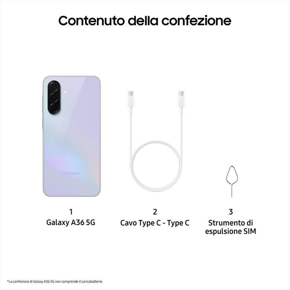 Immagine del prodotto SAMSUNG - Smartphone Galaxy A36 5G 128GB-Awesome Lavender