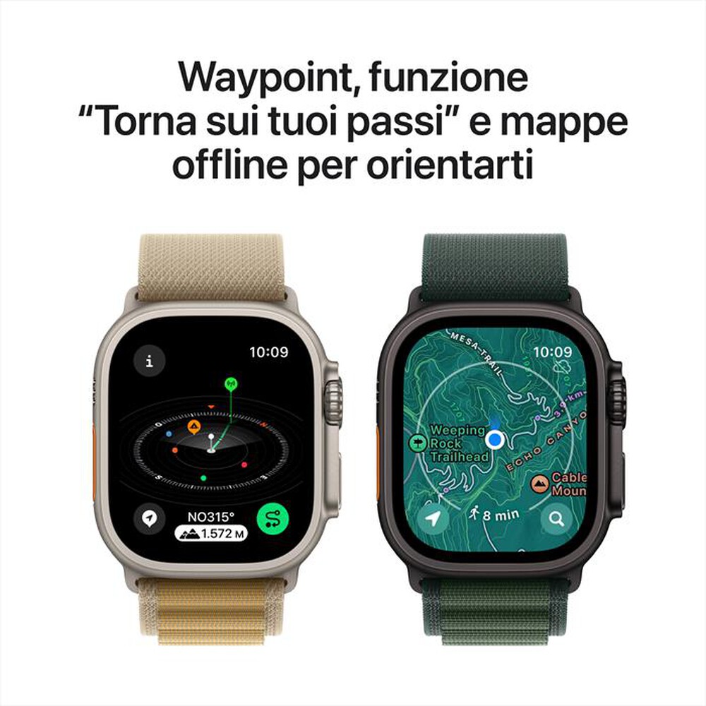 Immagine del prodotto APPLE - Watch Ultra 2 GPS + Cellular 49mm Titanio-Nero - Alpine Loop Verde - L